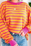 Striped Round Neck Long Sleeve Sweater