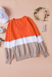 Striped V-Neck Long Sleeve Sweater