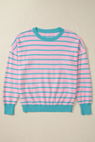 Striped Round Neck Long Sleeve Sweater