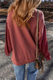 Contrast Round Neck Long Sleeve Sweatshirt