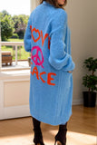 Peace Sign Long Sleeve Cardigan