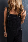 Pocketed Straight Denim Overalls